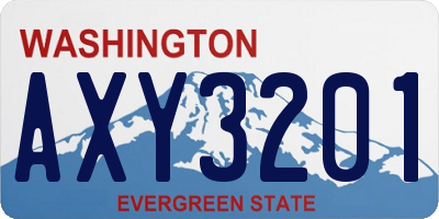 WA license plate AXY3201