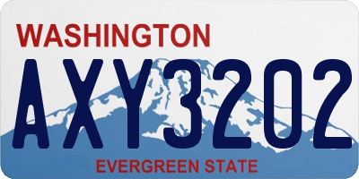 WA license plate AXY3202
