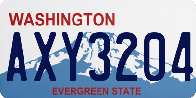 WA license plate AXY3204