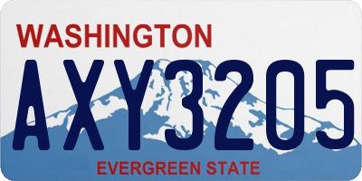 WA license plate AXY3205