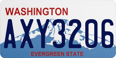 WA license plate AXY3206