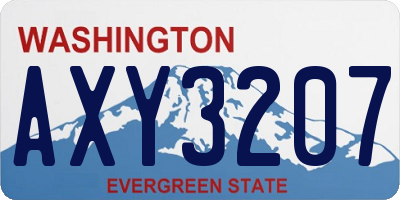WA license plate AXY3207