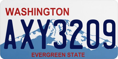 WA license plate AXY3209