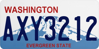WA license plate AXY3212