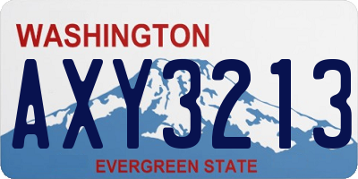 WA license plate AXY3213