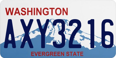 WA license plate AXY3216