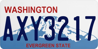 WA license plate AXY3217