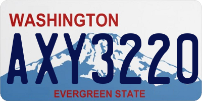 WA license plate AXY3220