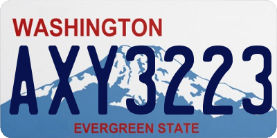 WA license plate AXY3223