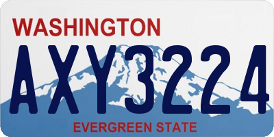 WA license plate AXY3224
