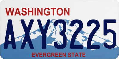 WA license plate AXY3225