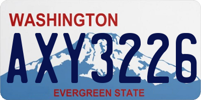 WA license plate AXY3226