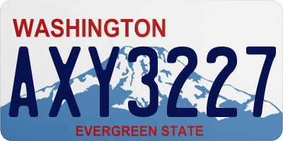 WA license plate AXY3227
