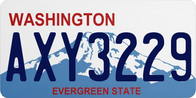 WA license plate AXY3229