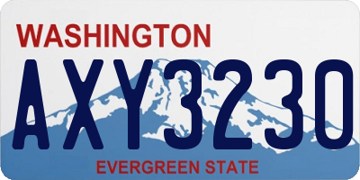 WA license plate AXY3230
