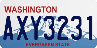 WA license plate AXY3231