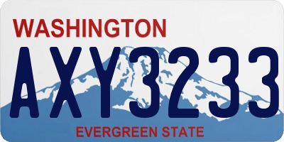 WA license plate AXY3233
