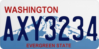 WA license plate AXY3234
