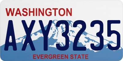 WA license plate AXY3235