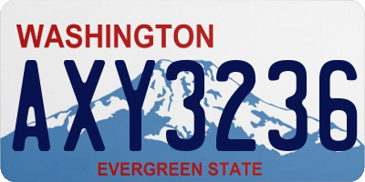 WA license plate AXY3236