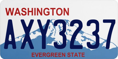 WA license plate AXY3237
