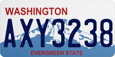 WA license plate AXY3238