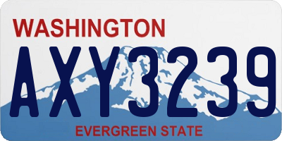 WA license plate AXY3239