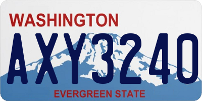 WA license plate AXY3240