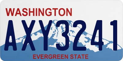 WA license plate AXY3241
