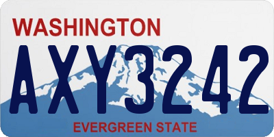 WA license plate AXY3242
