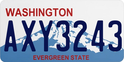 WA license plate AXY3243