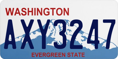 WA license plate AXY3247