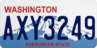 WA license plate AXY3249