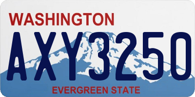 WA license plate AXY3250