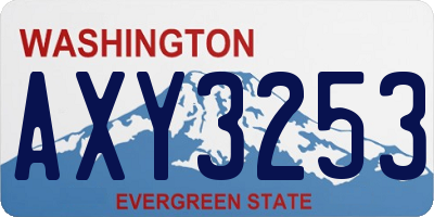 WA license plate AXY3253