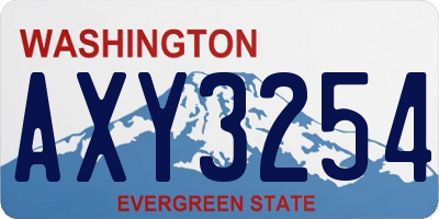 WA license plate AXY3254