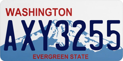 WA license plate AXY3255