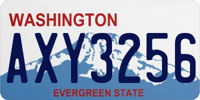 WA license plate AXY3256