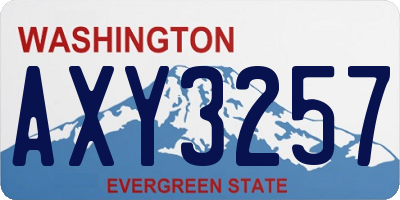 WA license plate AXY3257