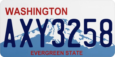 WA license plate AXY3258