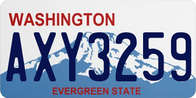 WA license plate AXY3259