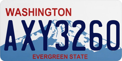 WA license plate AXY3260