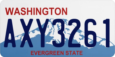 WA license plate AXY3261