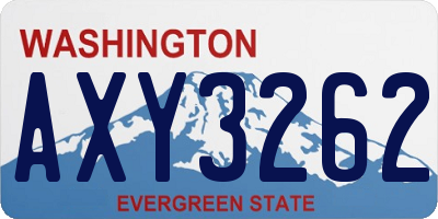 WA license plate AXY3262