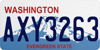 WA license plate AXY3263