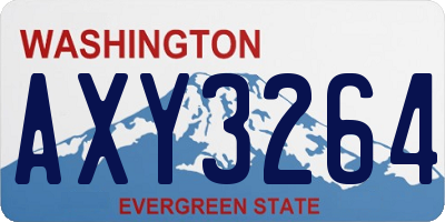 WA license plate AXY3264