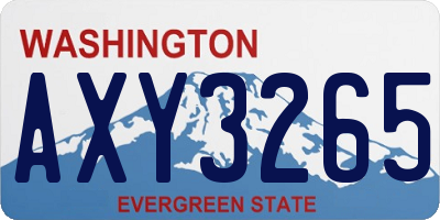 WA license plate AXY3265