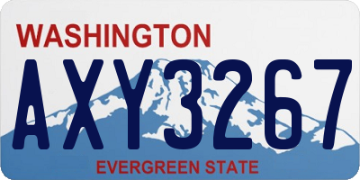 WA license plate AXY3267
