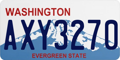 WA license plate AXY3270