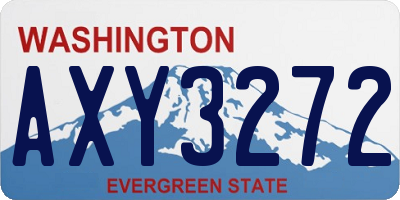 WA license plate AXY3272